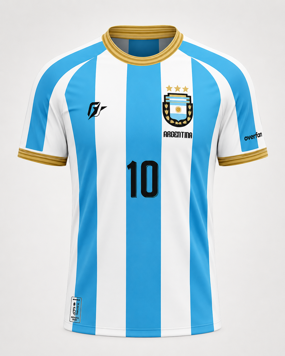 Camisa da Seleção Argentina azul e branca com número 10