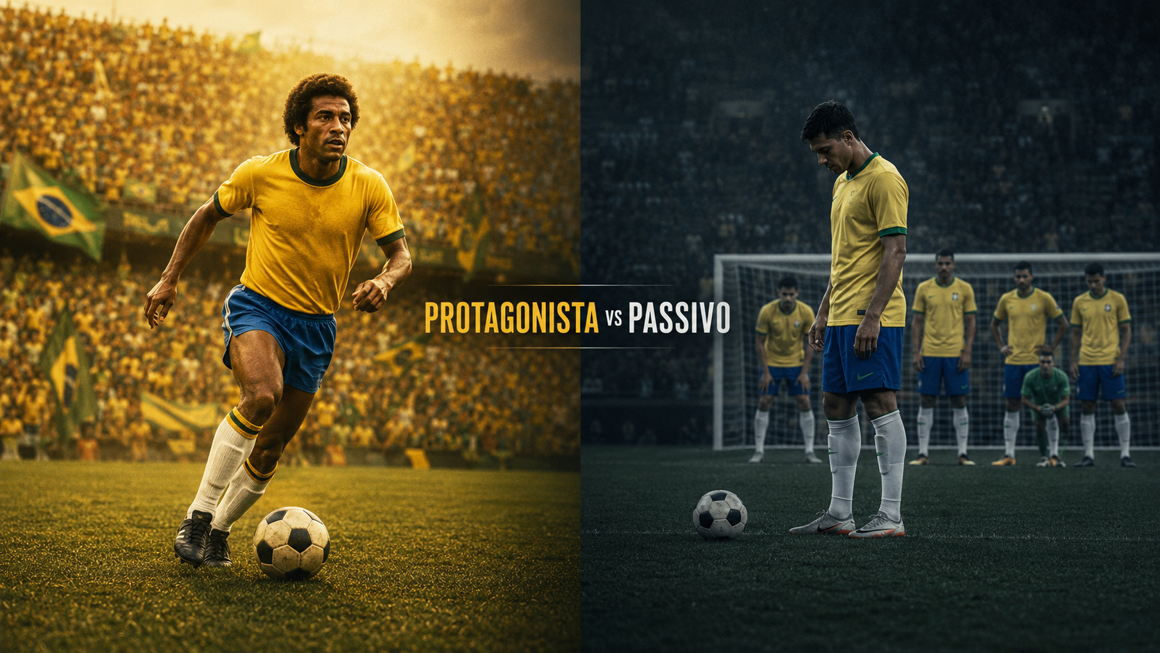 Comparação entre o Brasil protagonista do passado e o Brasil passivo do presente