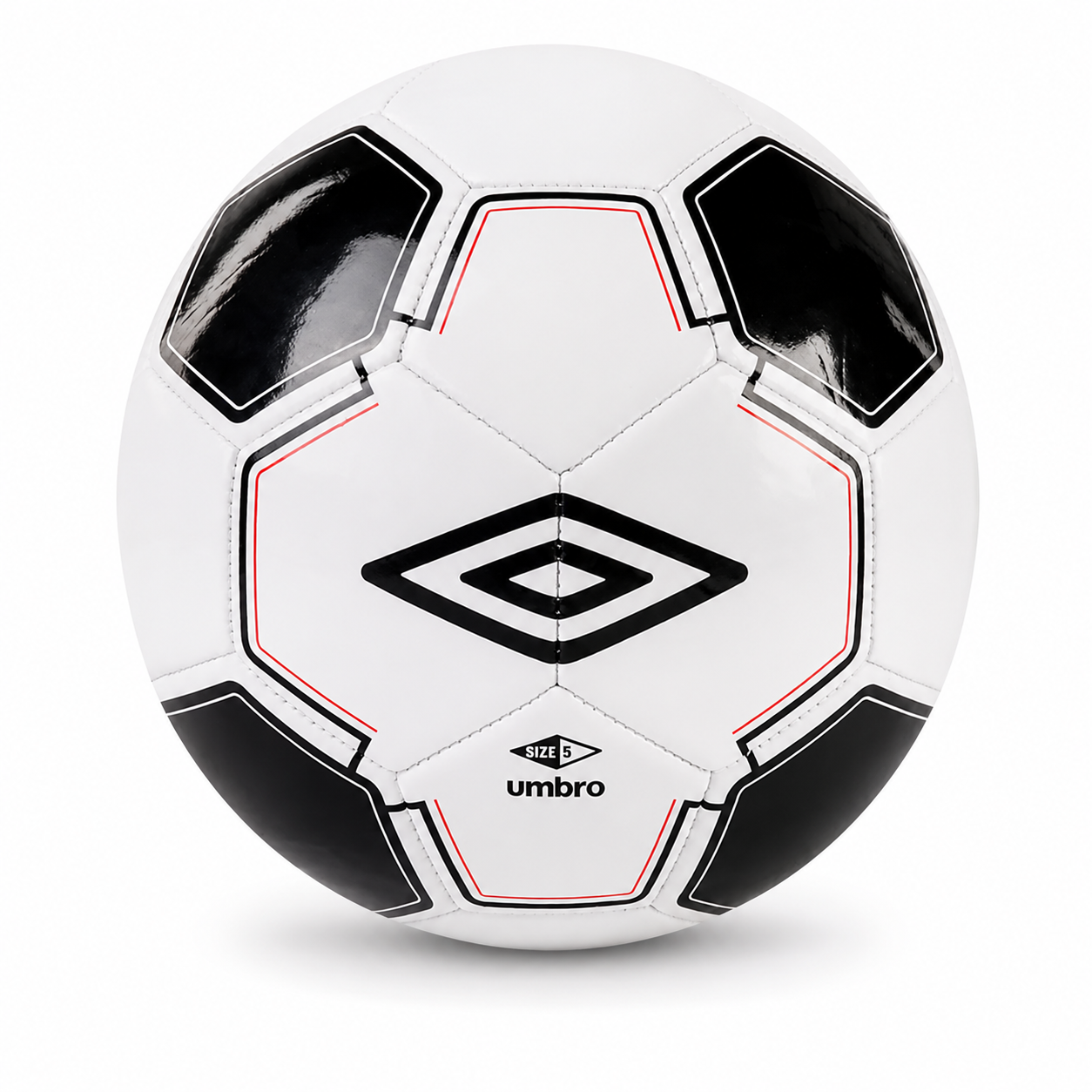 Bola Umbro Clássico Campo branca e preta número 5