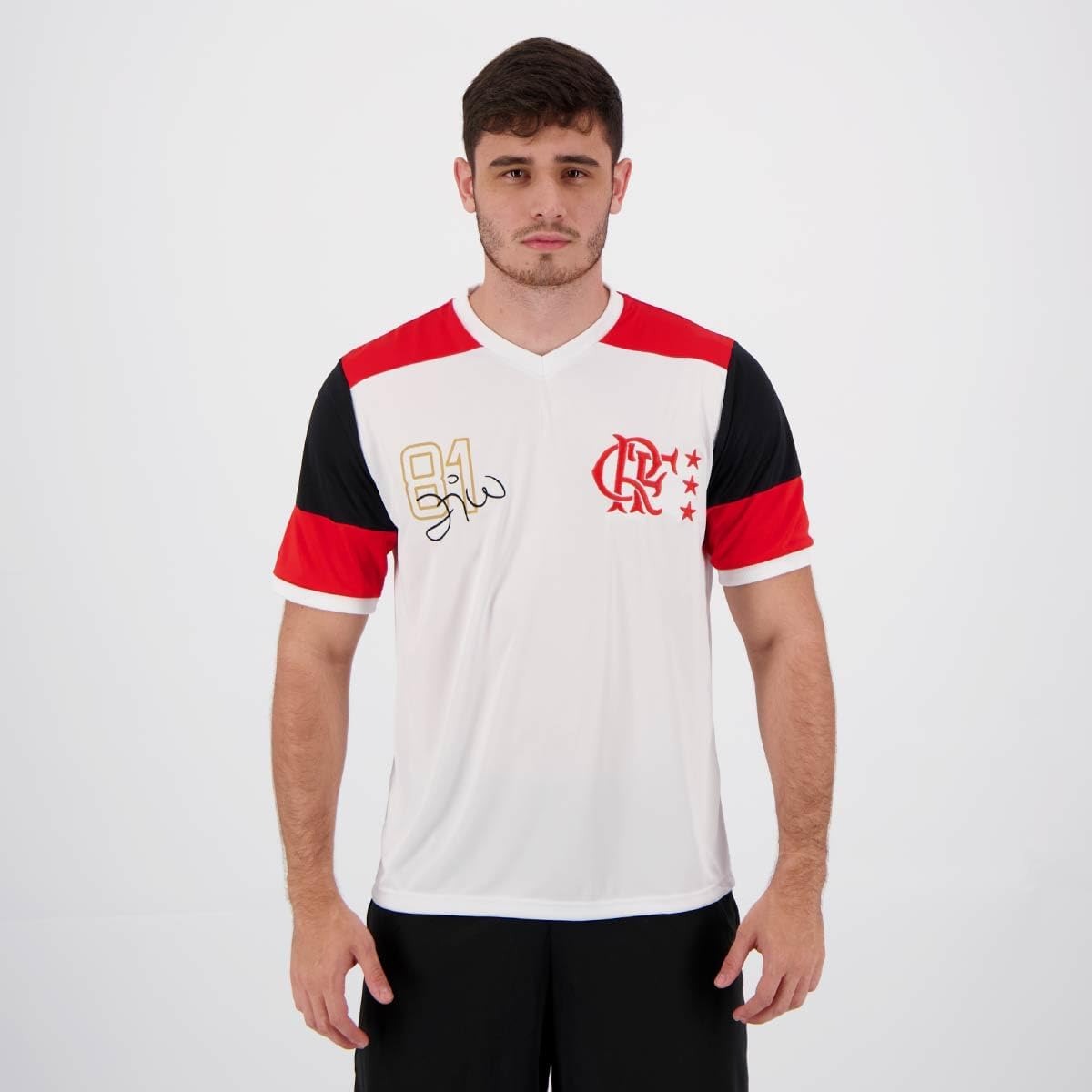 Camiseta Zico Retrô Braziline Masculino nas cores branca, vermelha e preta