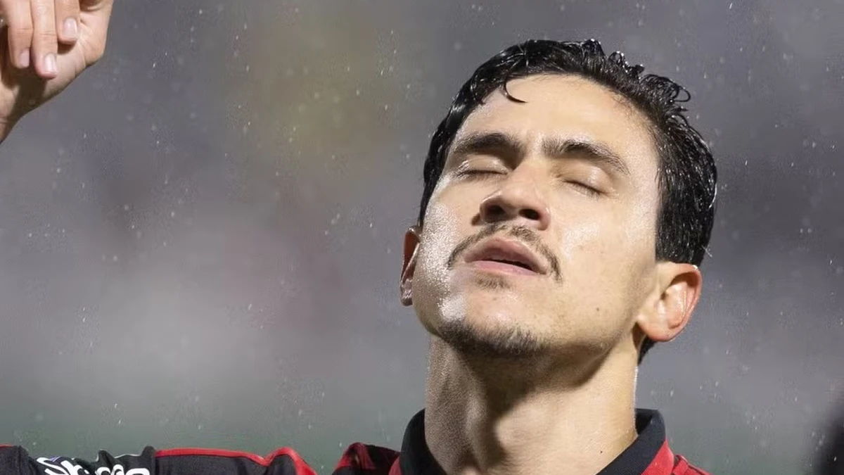 Imagem ilustrativa de Pedro em destaque durante partida pelo Flamengo