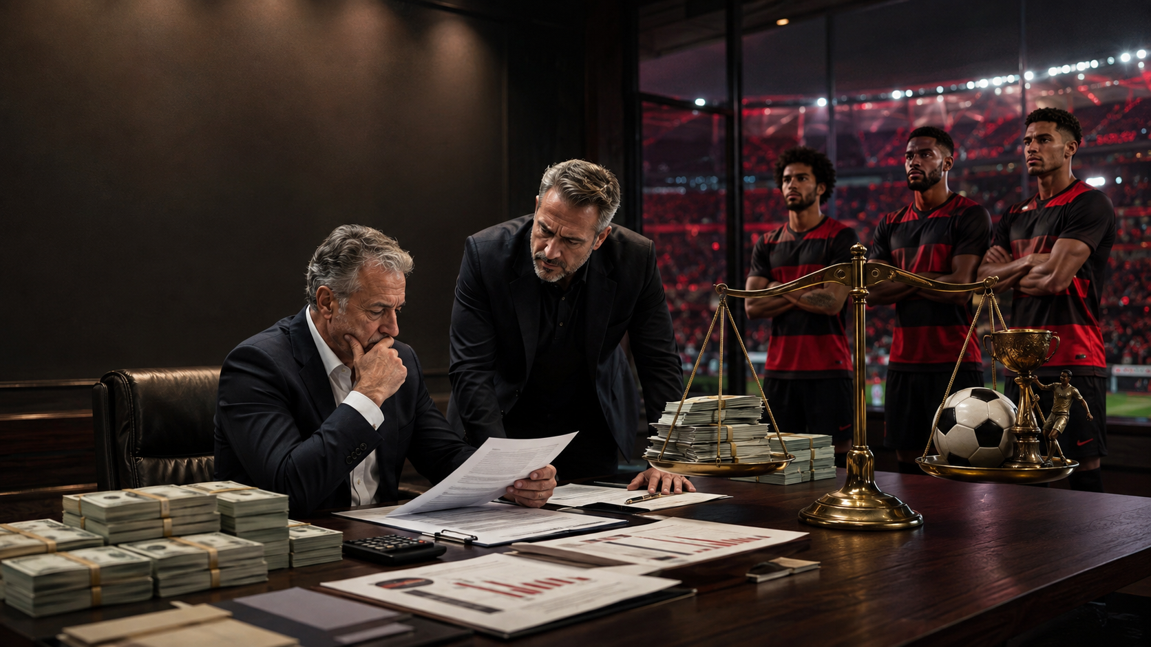 Dirigentes analisam os gastos do Flamengo com contratações milionárias