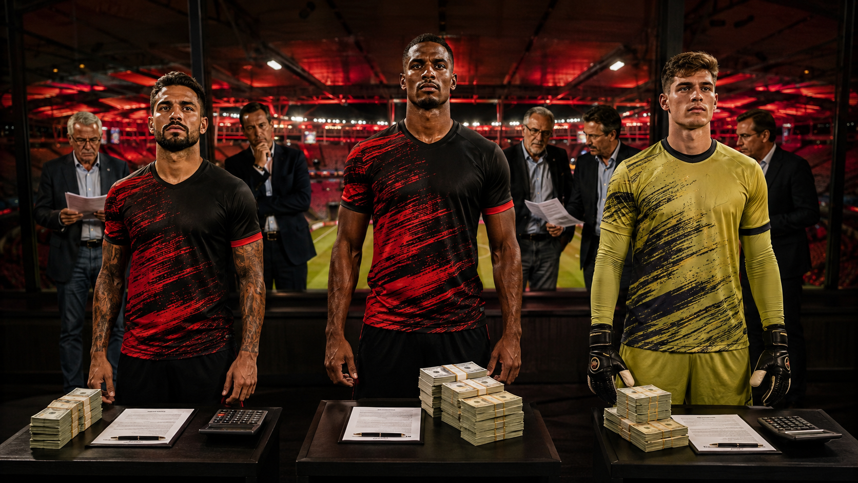 Três jogadores representam as contratações milionárias do Flamengo